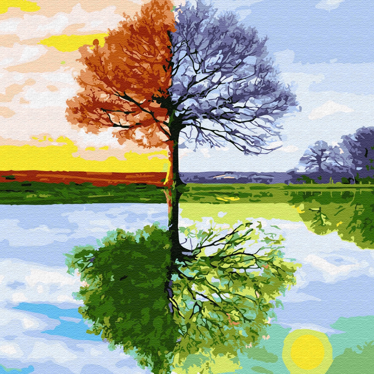Зима и лето рисунок