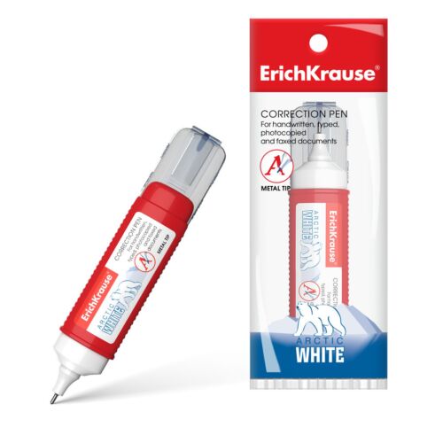 Ручка-корректор ErichKrause Arctic white, 12 мл, в пакетике