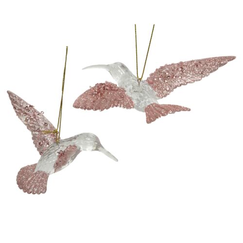 Украшение подвесное Розовый колибри с глиттером 10,5х14х5 см 020550 Kmg