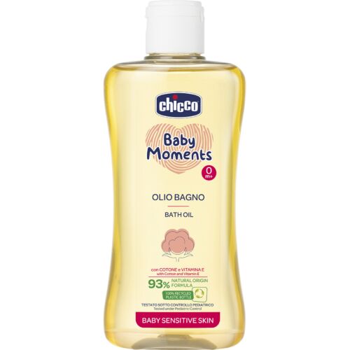 Chicco: Масло для купания "Baby moments" для чувствительной кожи с экстрактом хлопка и витамином Е 200мл