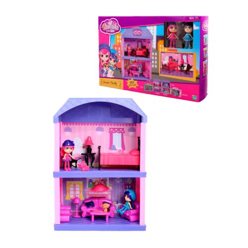 Игровой набор кукольный домик  со светом и звуком, мебель, 2 куклы, для девочек 60217