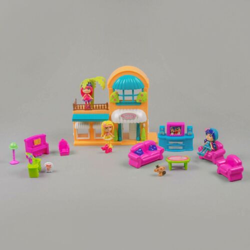Игровой набор кукольный домик со светом и звуком, мебель, 3 куклы, для девочек, в ассортименте