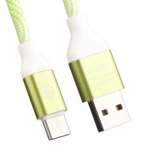 Кабель LP USB Type-C Волны (зеленый/белый/европакет)