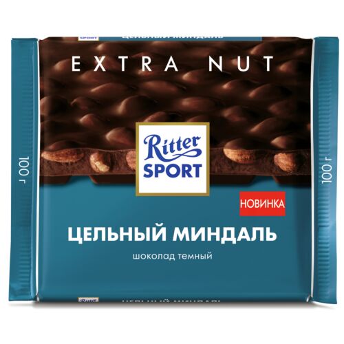 Ritter Sport шоколад Extra Nut тёмный с цельным миндалём 100гр