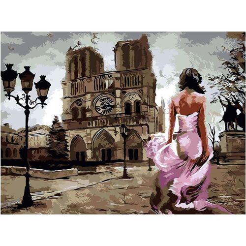 Картина по номерам "Девушка на фоне города", на холсте, 40*50 см DELL' ARTE