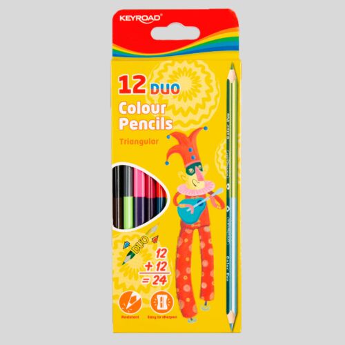 Набор двусторонних цветных карандашей KEYROAD. 12 карандашей, 24 цвета