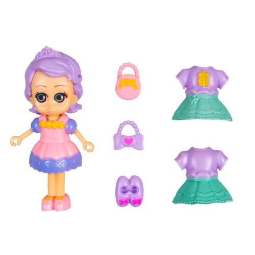 Barmila: Игр.н-р Мини кукла с цветными фиолетовыми волосами