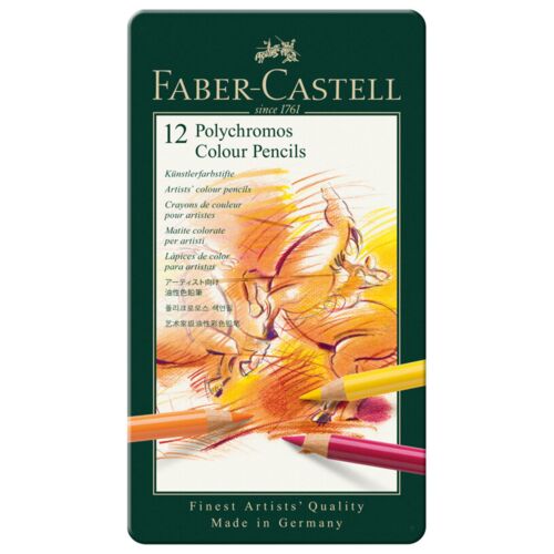 Карандаши цветные художественные Faber-Castell "" 12цв., заточен., метал. Коробка