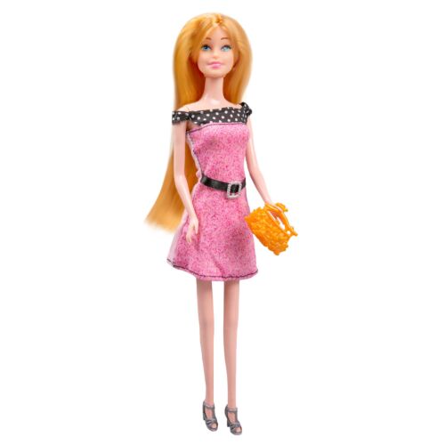 Sariel: Кукла в розовом мини платье с чёрным поясом