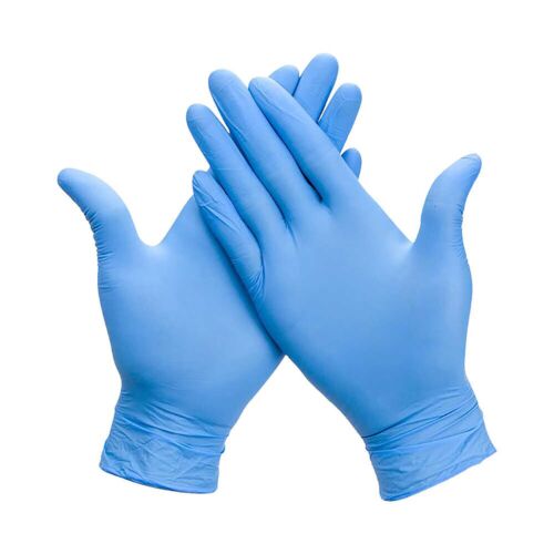 Перчатки нитриловые Libry текстурированные на пальцах голубые размер S