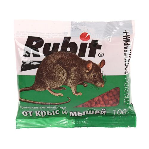 Средство Rubit ЗООКУМАРИН+ зерно против крыс и мышей 100 г.
