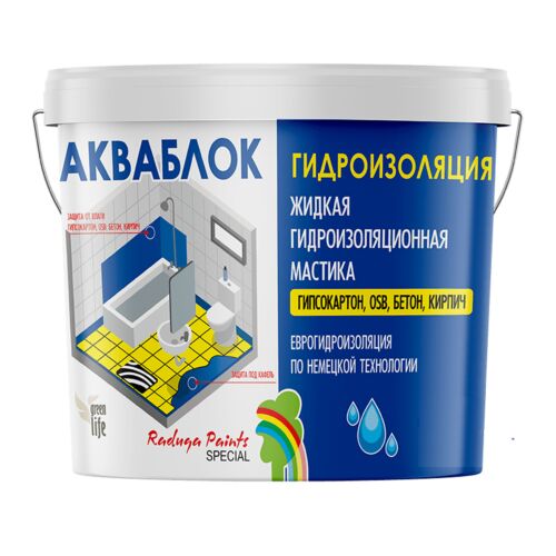 Мастика гидроизоляционная "Aquablock" "Радуга-021" 3 кг