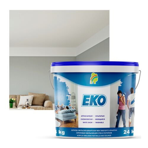 Краска "EKO" для стен и потолков моющаяся акриловая 24 кг