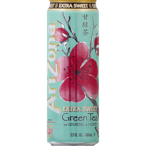 Arizona Напиток Extra Sweet Green Tea with Ginseng & Honey, 0.680л (США)