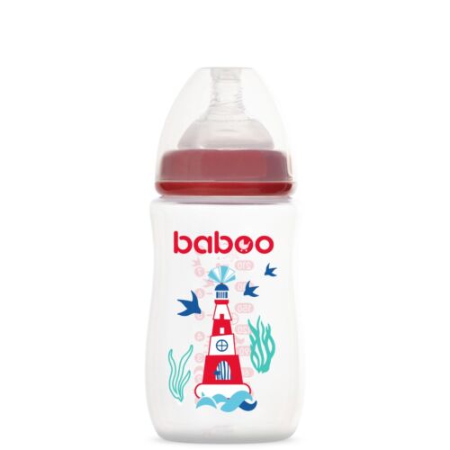 Baboo: Бутылочка Marine, cиликон. 250 мл 3м+ красный