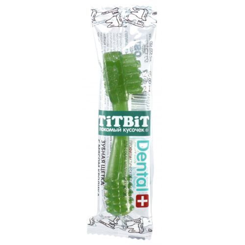 TitBit: Профилактическое лакомство DENTAL+ Зубная щетка с мясом кролика для собак маленьких пород
