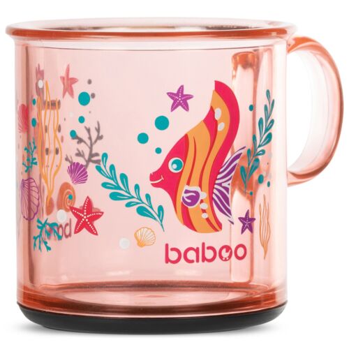 Baboo: Чашка Sealife с антискользящим дном 170 мл 12 м+, розовый