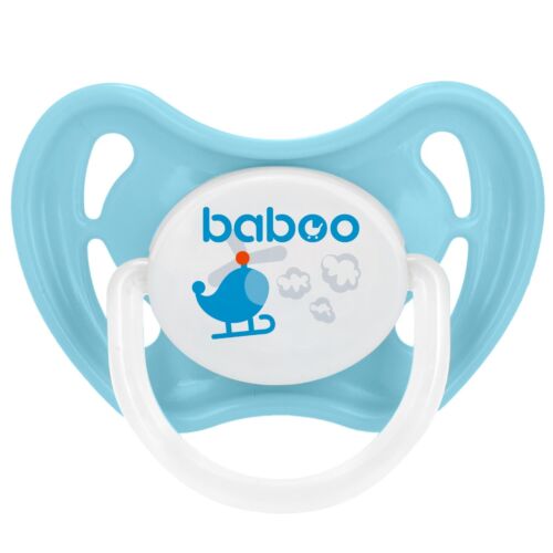 Baboo: Соска-пустышка круглая Tansport 6 м+ латекс, синий