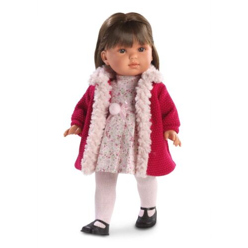 LLORENS: Кукла Лаура 45см, брюнетка в красн.пальто