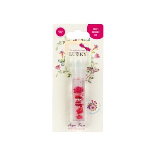 Lukky: Aqua Fleur масло-блеск для губ в роликовой упаковке с красными цветами