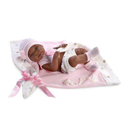 LLORENS: Кукла малышка Айра 38см с одеялом, афро