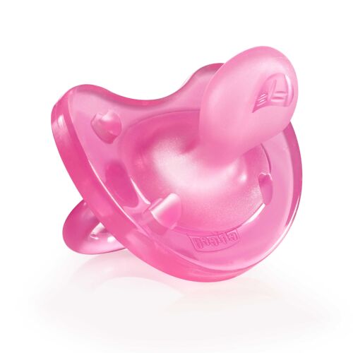 Chicco: Пустышка силикон Physio Soft 16м+, розовый