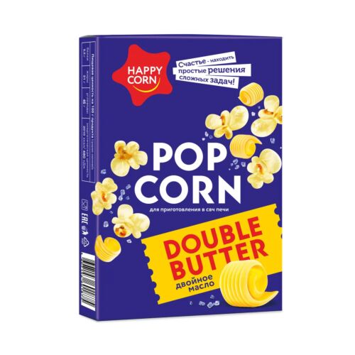 Попкорн "Happy Corn" для СВЧ - двойное масло 100г