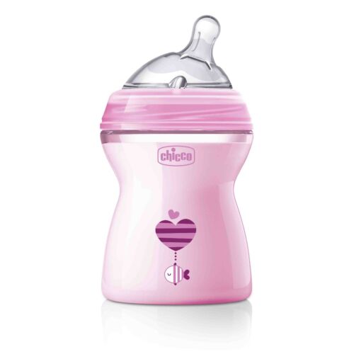 Chicco: Бутылочка для кормления Natural Feeling  силикон 250 мл 2м+, розовый