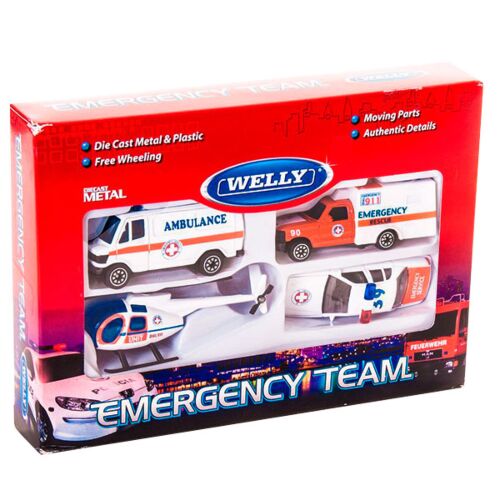 Welly: набор машин "Служба спасения - скорая помощь"  4шт