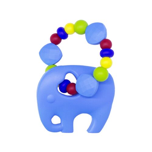 Грызу бусы: Браслетик с игрушкой “Голубой слоник”