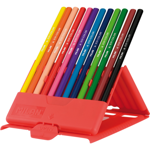 Набор цветных карандашей в пластиковом пенале 12 цветов