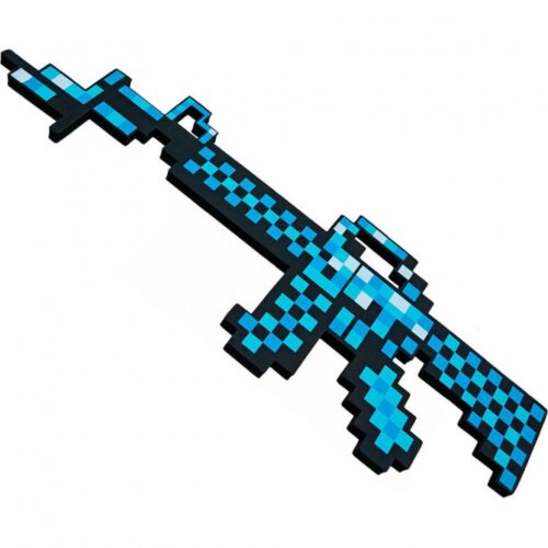 Minecraft: Автомат М4 Синий пиксельный 39см