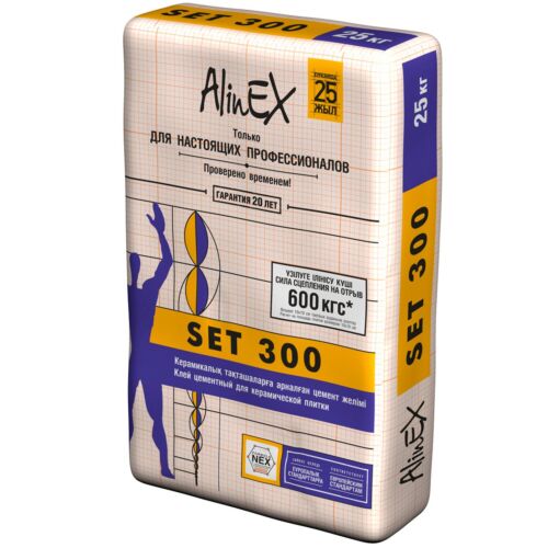 АlinEX клей плиточный Сэт 300 фасовка (25кг)