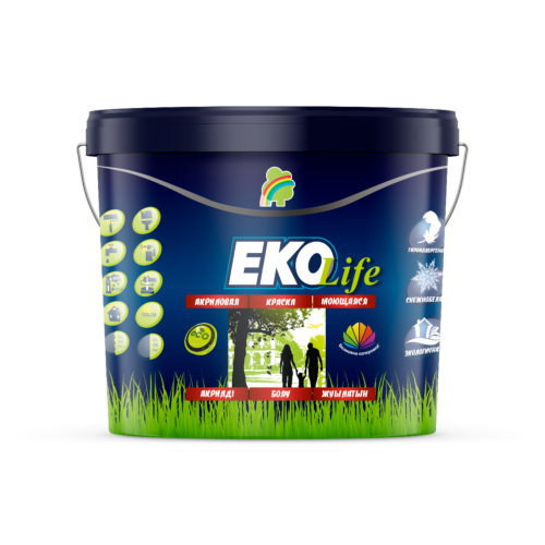 Краска "EKO Life" моющаяся гипоаллергенная акриловая 14 кг