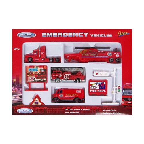 Welly: набор машин "Служба спасения-пожарная команда" 9шт