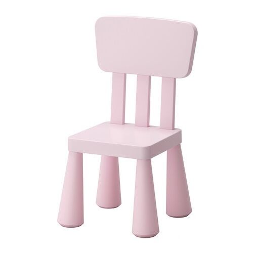 Ikea: МАММУТ Детский стул арт 502.675.58, светло-розовый