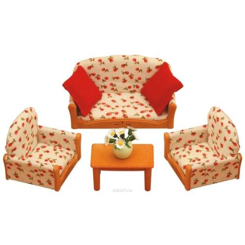 Sylvanian Families: Набор мягкой мебели для гостиной (диван, два кресла, стол)