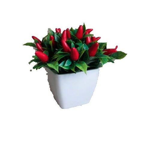 Искусственный цветок в кашпо Перец, 13x13x14 см 691477