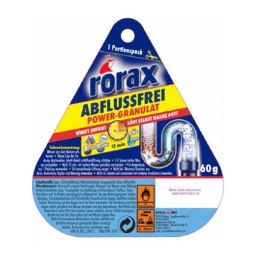 Чистящее средство RORAX 60г для сливных труб