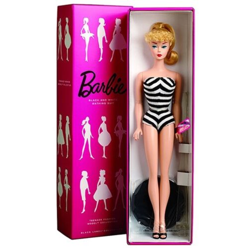Barbie: Кукла в винтажном черно-белом купальнике