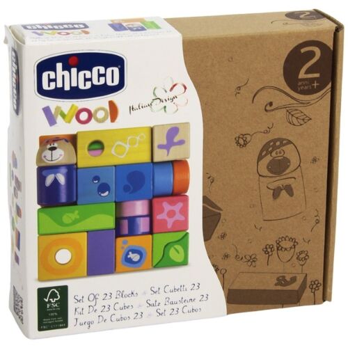 Chicco: Игрушка деревянная Кубики 23 шт. 2г+