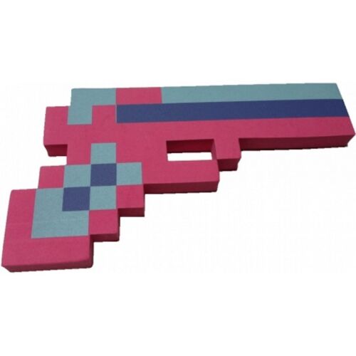 Minecraft: Пистолет пиксельный розовый 24см