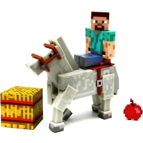 Minecraft: Фигурка Steve with White Horse с аксесс. 8см