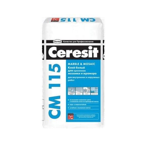 Ceresit Клей для мрамора и стеклянной мозайки  CM 115, 5 kg (белый )