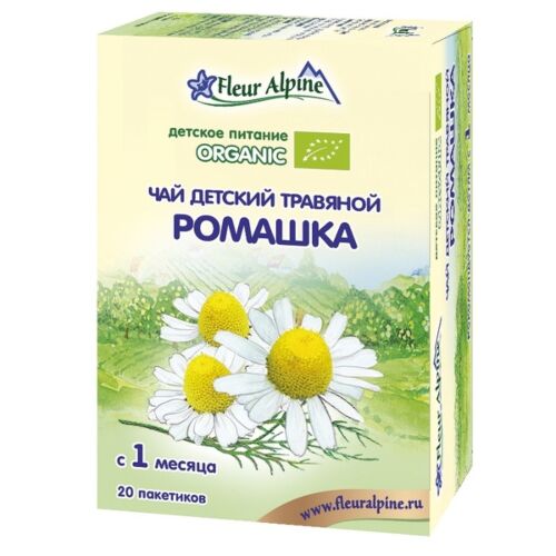 Fleur Alpine: Чай 20г Organic травяной "Ромашка" с 1 мес.