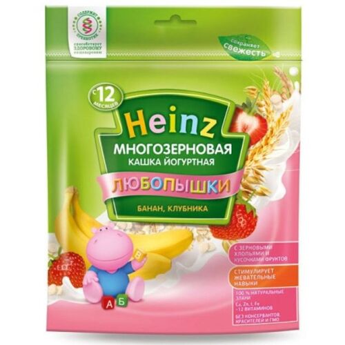 Heinz: Каша 200г Многозерн. йогуртная,банан,клубника мол.