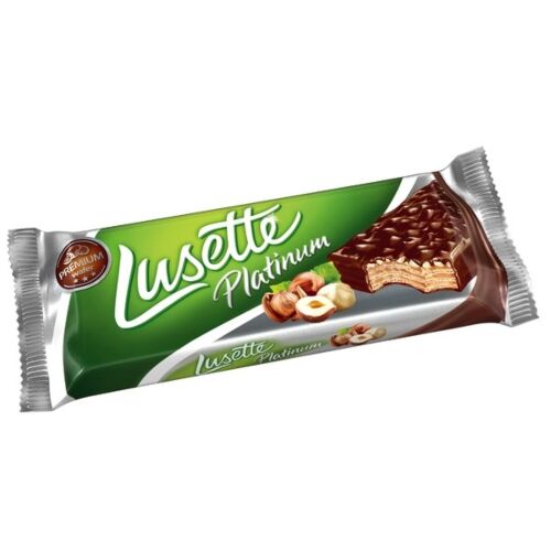 Вафли Lusette Platinum кремовая начинка с лесными орехами 50 г