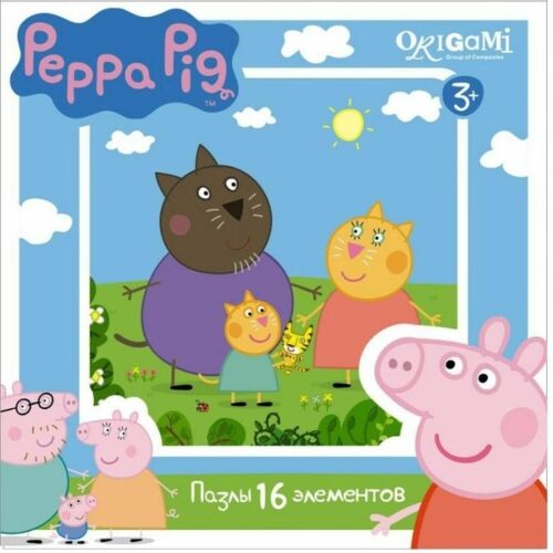 Origami: Peppa Pig. Пазл "Семья котов" 16эл.