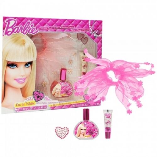 Подарочный набор Barbie: туалетная вода 30 мл, повязка для волос, татуировки, блеск для губ