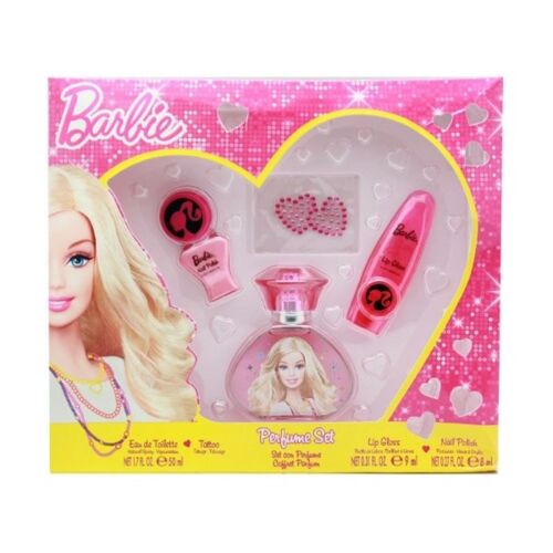 Набор Barbie: туалетная вода 50 мл, блеск для губ, лак для ногтей, тату